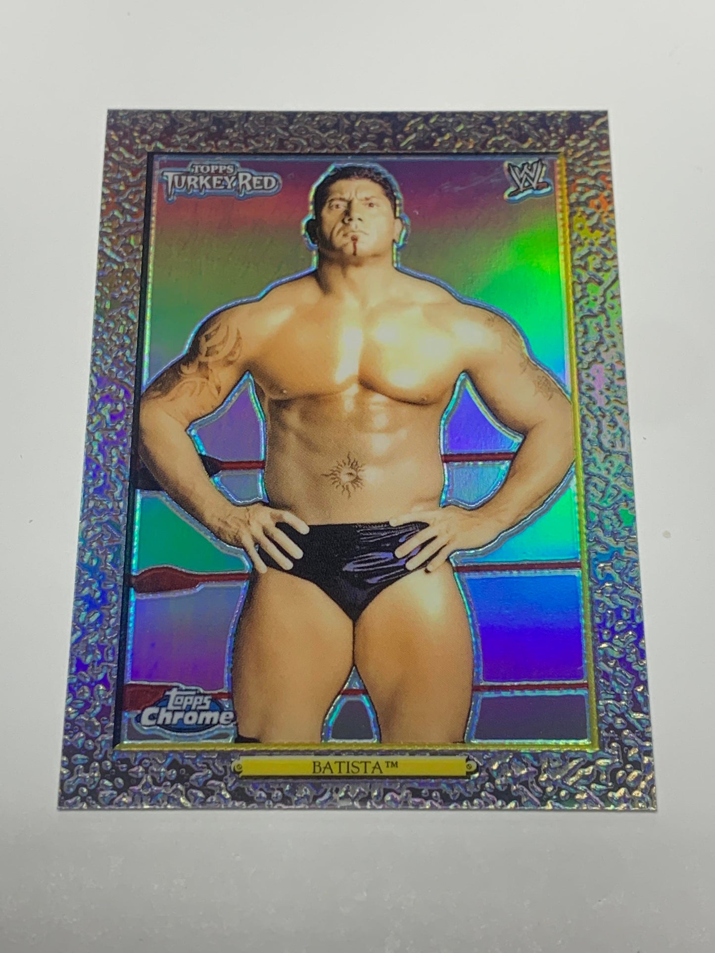 Batista 2007 WWE Topps Turkey Red REFRACTOR Card #90