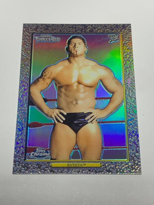 Batista 2007 WWE Topps Turkey Red REFRACTOR Card #90