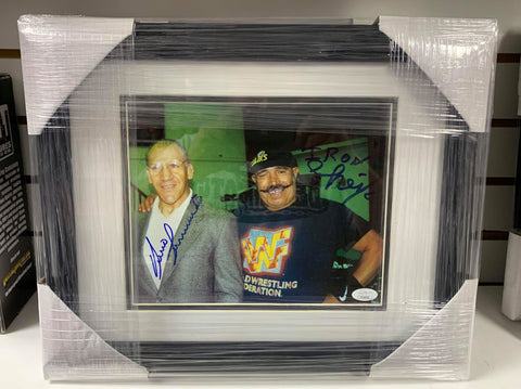 Bruno Sammartino & The Iron Sheik Dual SIGNED Framed Photo JSA COA