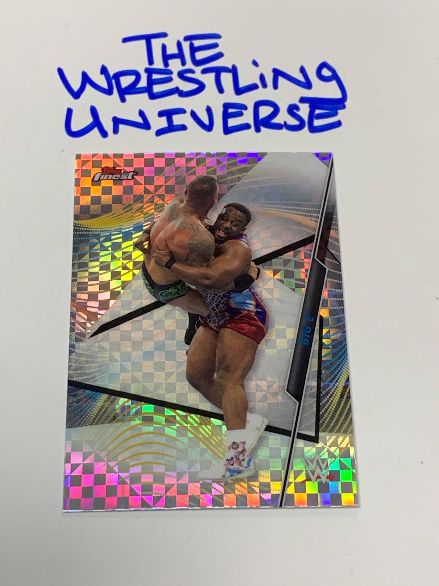 Big E WWE 2021 Topps Finest X-Fractor Card #37