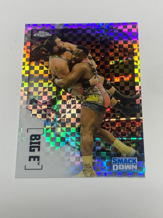 Big E 2020 WWE Topps Chrome X-FRACTOR Card #10