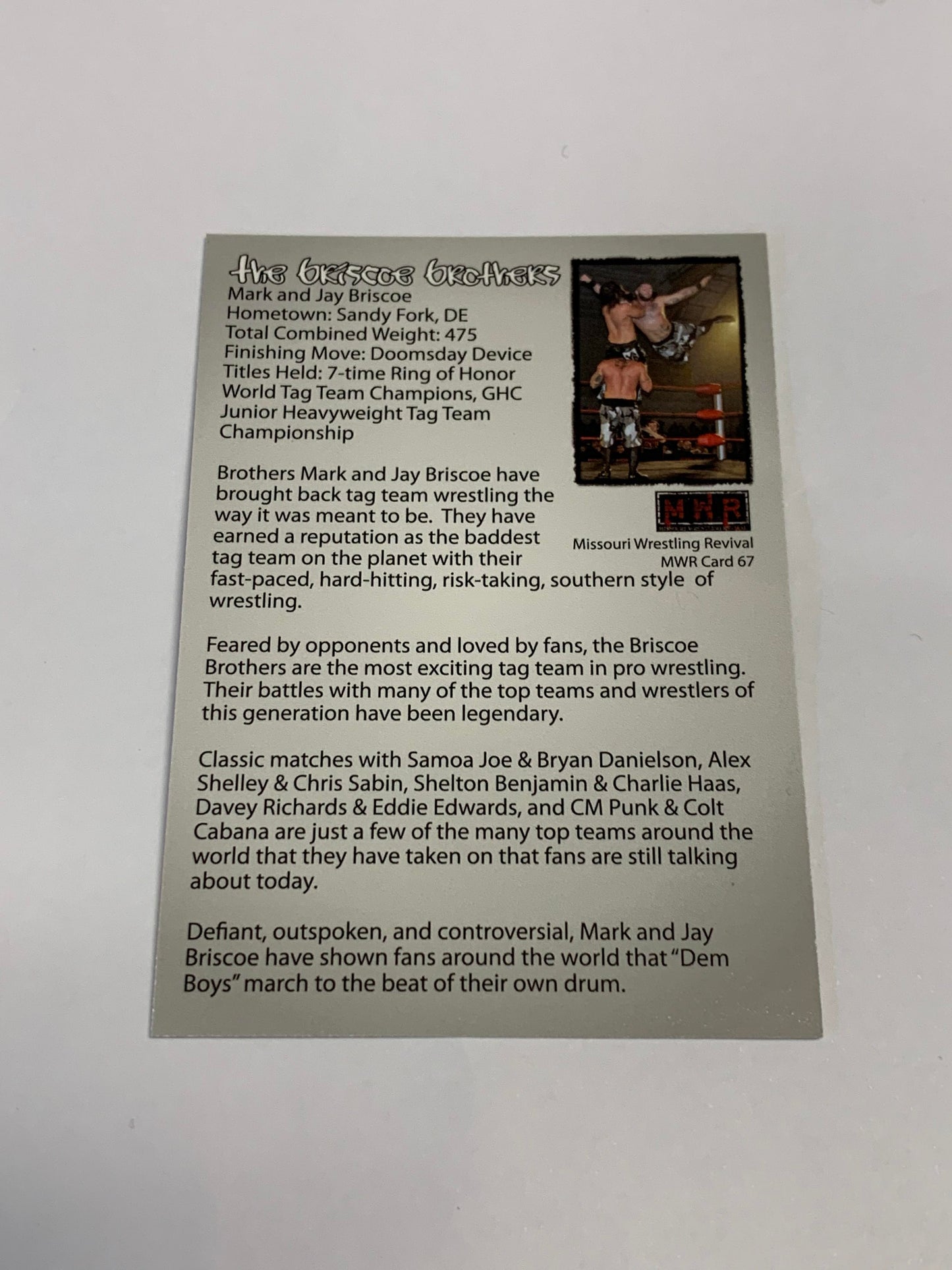 The Briscoe Brothers 2010 MWR Rookie Card