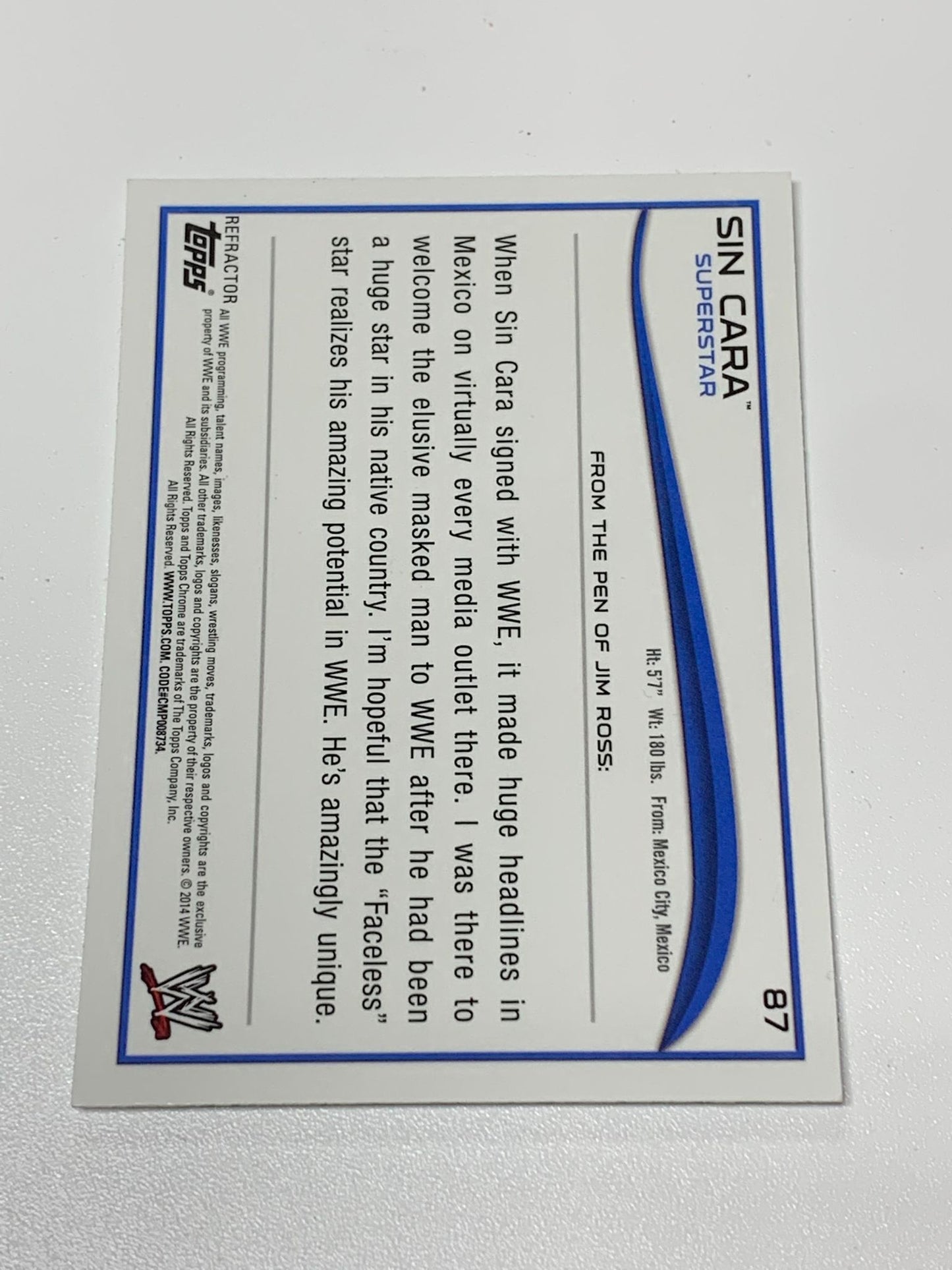 Sin Cara 2014 WWE Topps Chrome REFRACTOR #87