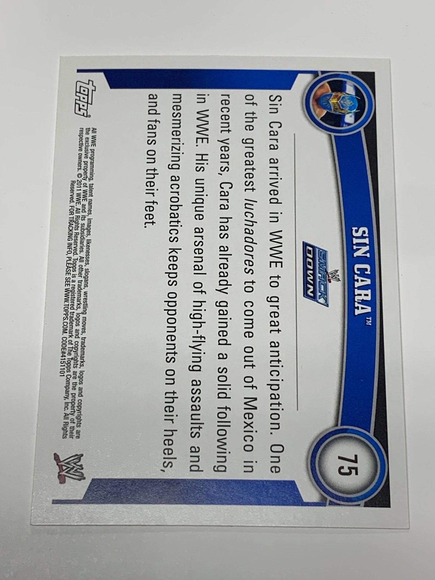 Sin Cara 2011 WWE Topps Rookie Card #75