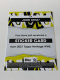 John Cena 2021 Topps Heritage Sticker Card #S-9