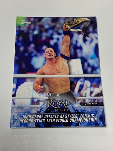 John Cena 2018 WWE Topps Royal Rumble Card #70