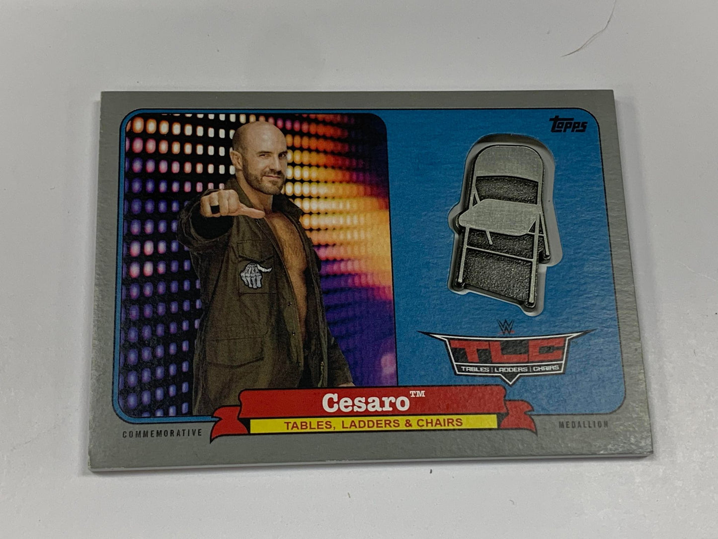 Cesaro 2018 WWE Topps Heritage TLC Commemorative Medallion #/25