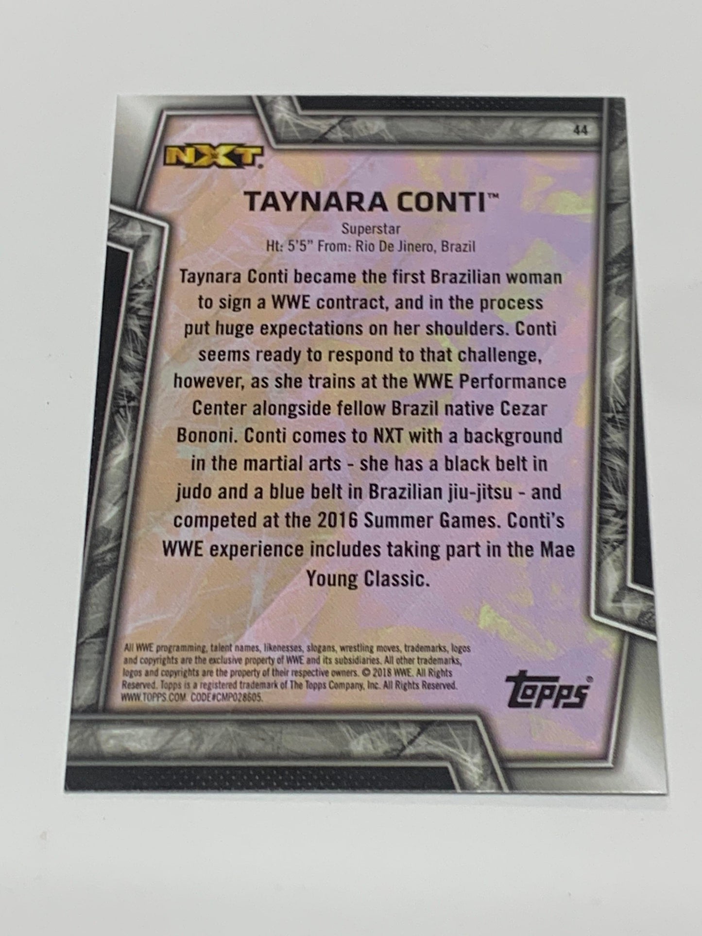 Tay Conti 2018 WWE NXT Topps RC Card #44
