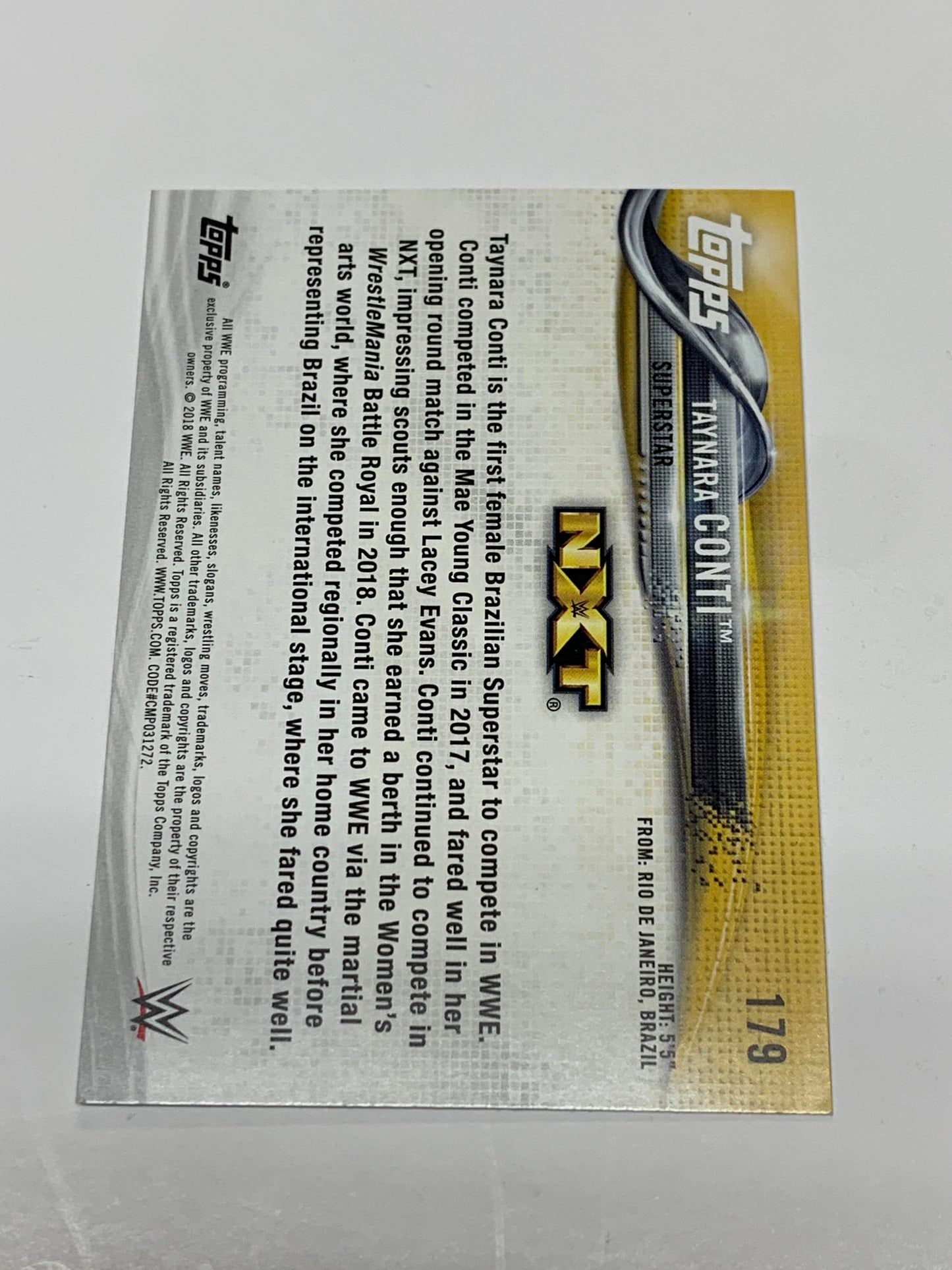 Tay Conti 2018 WWE NXT Topps #179