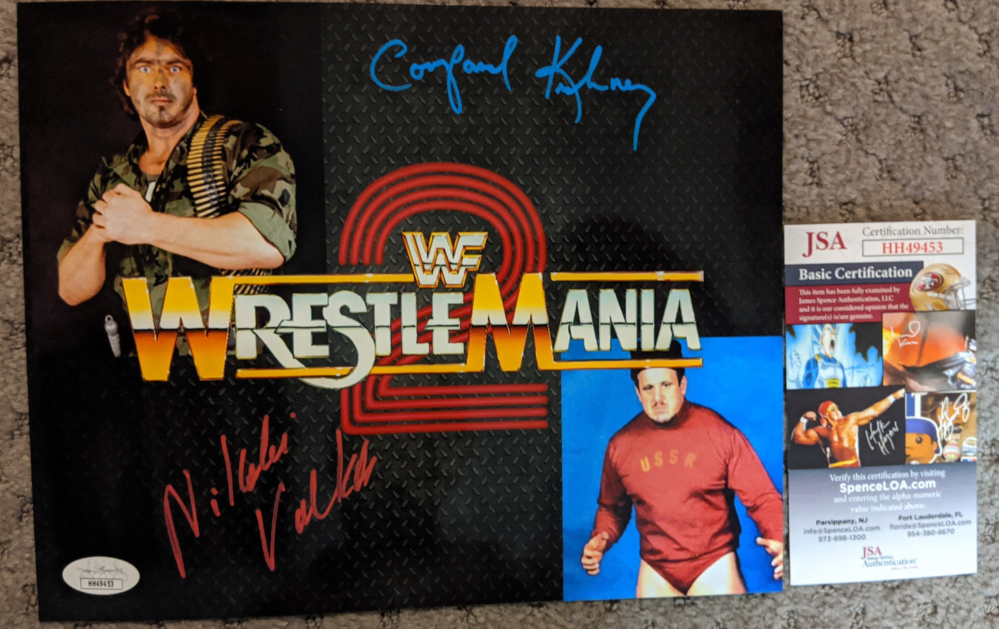 Corporal Kirchner & Nikolai Volkoff Dual Signed Photo COA JSA