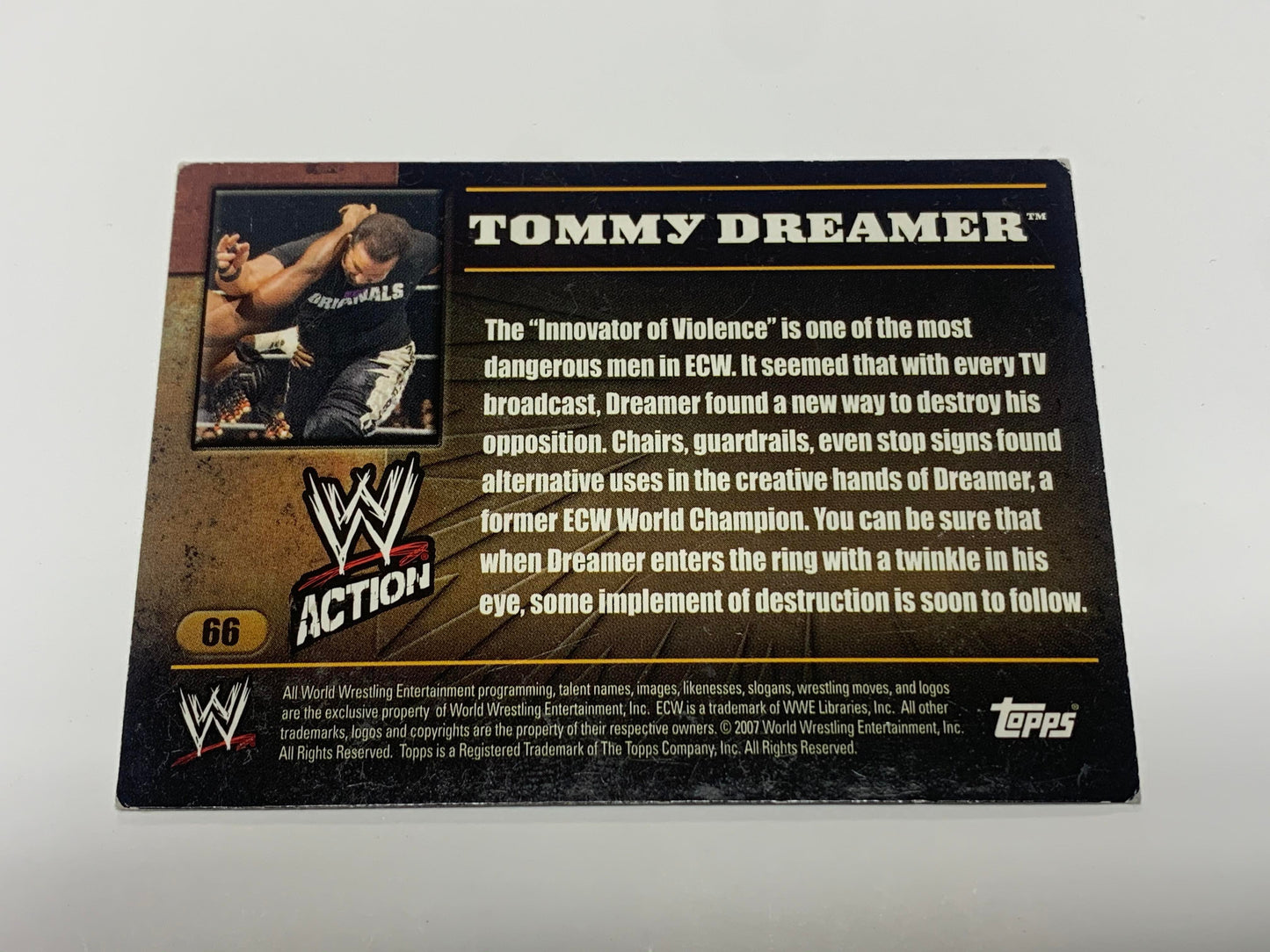 Tommy Dreamer 2007 WWE Topps Action Card #66