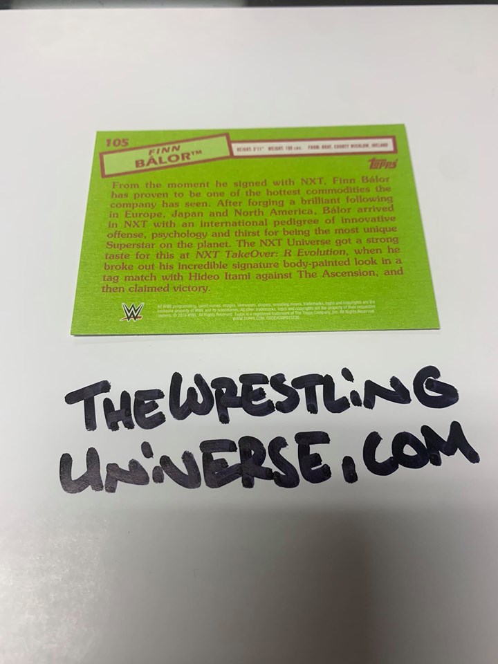 Finn Balor WWE NXT 2015 Topps Heritage RC