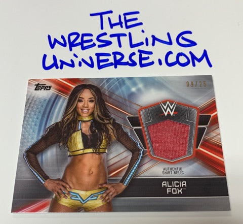 Alicia Fox WWE 2019 Topps Summer Slam Shirt Relic Card #9/25