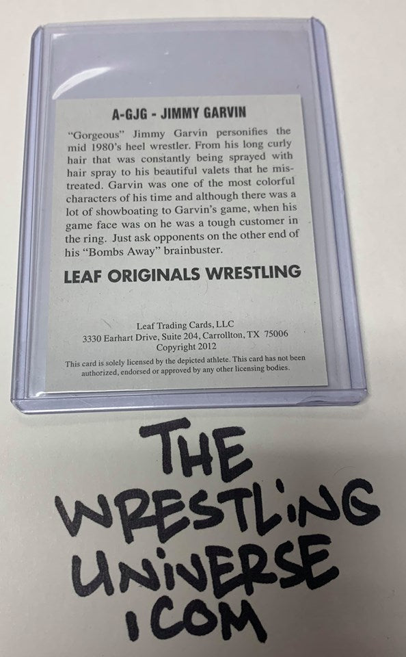 Jimmy Garvin SIGNED 2012 Leaf Auto Card