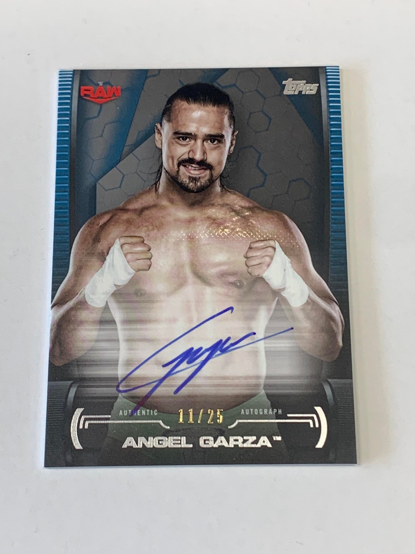 Angel Garza 2021 WWE Topps Undisputed Blue On Card Signed #/25