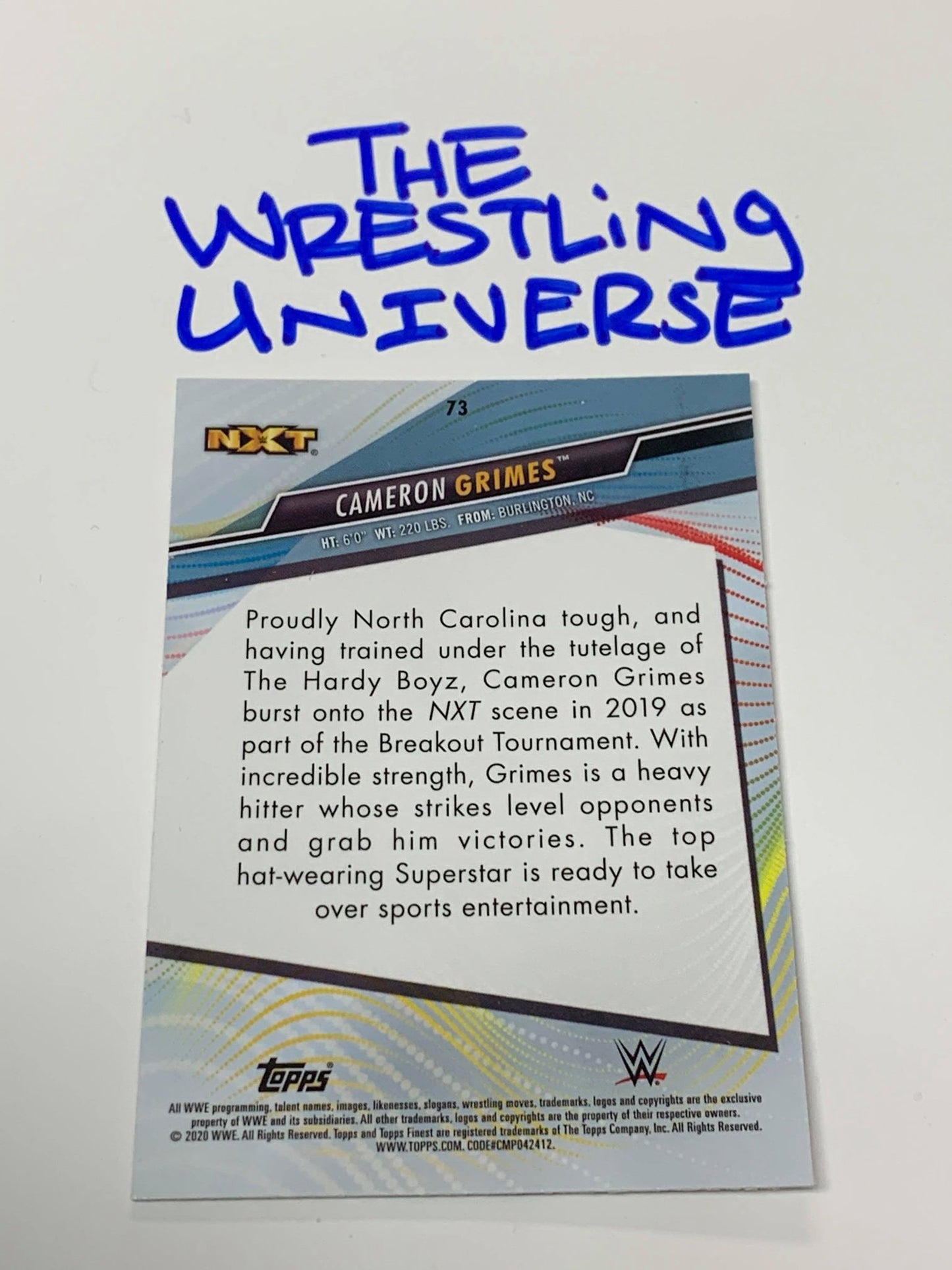 Cameron Grimes WWE 2021 Topps Finest X-Fractor ROOKIE #73