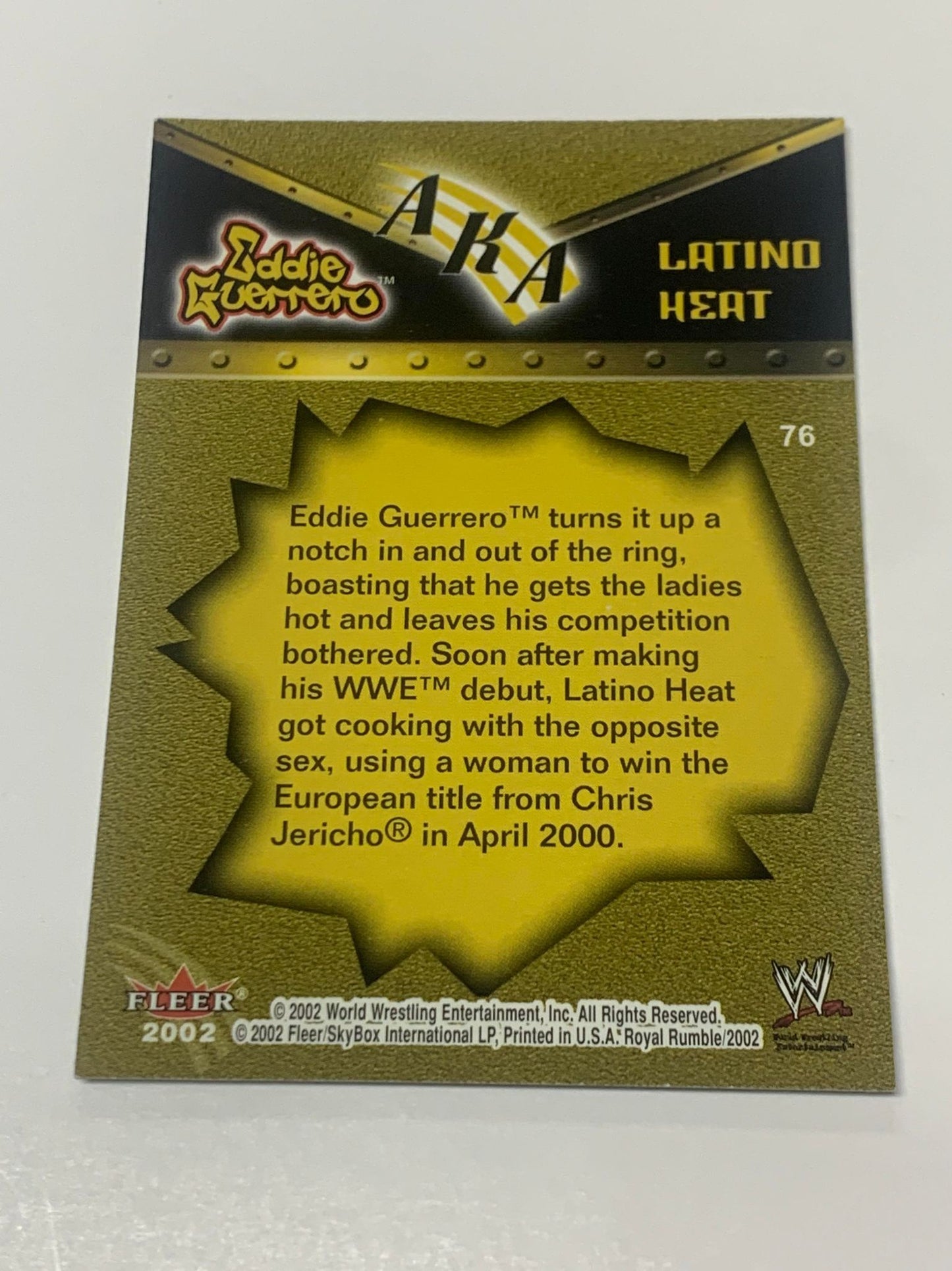 Eddie Guerrero 2002 Fleer “Latino Heat” #76