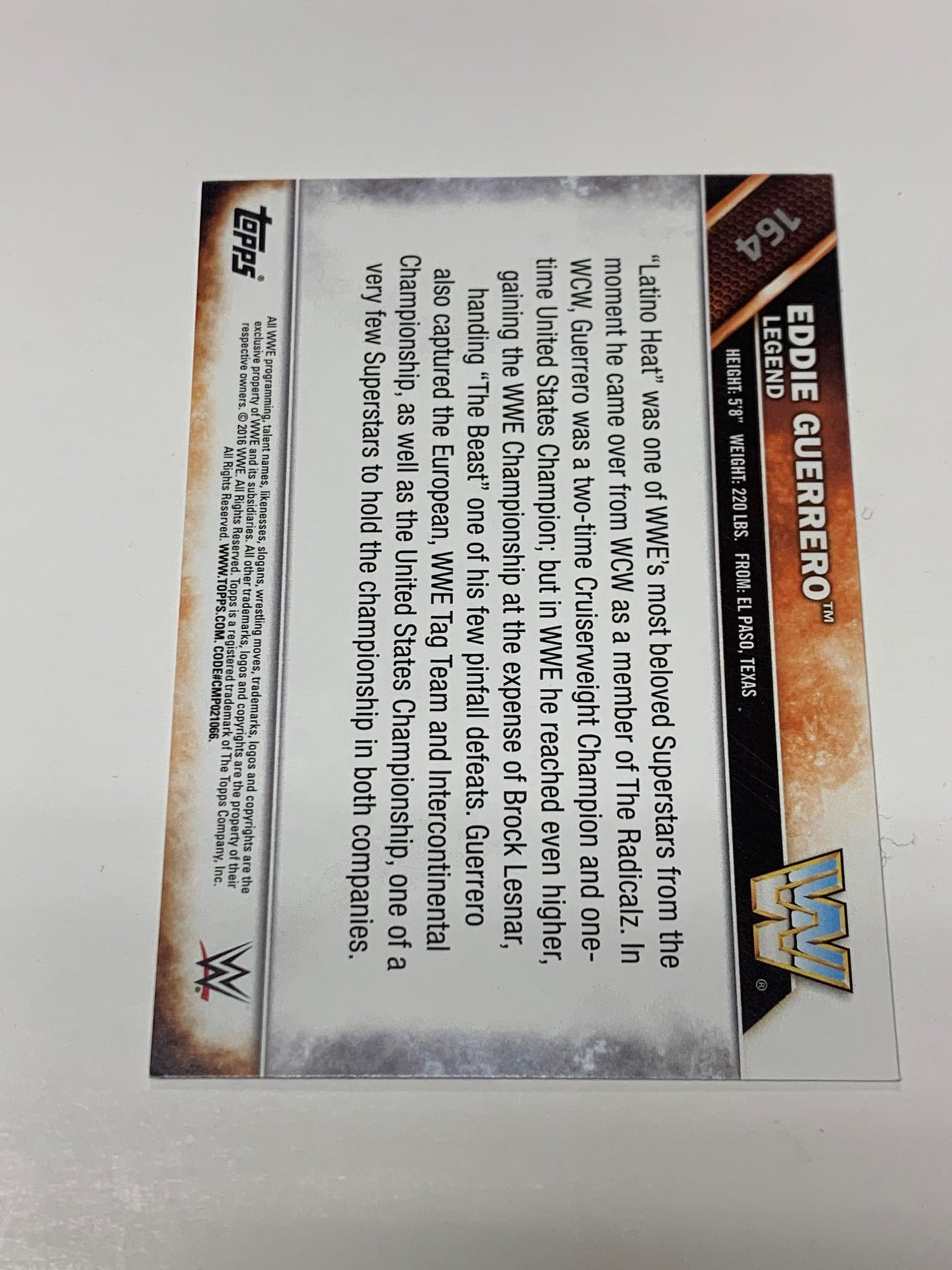 Eddie Guerrero 2016 WWE Topps Card #164