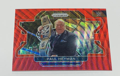 Paul Heyman 2022 WWE Panini Prizm RED REFRACTOR #55