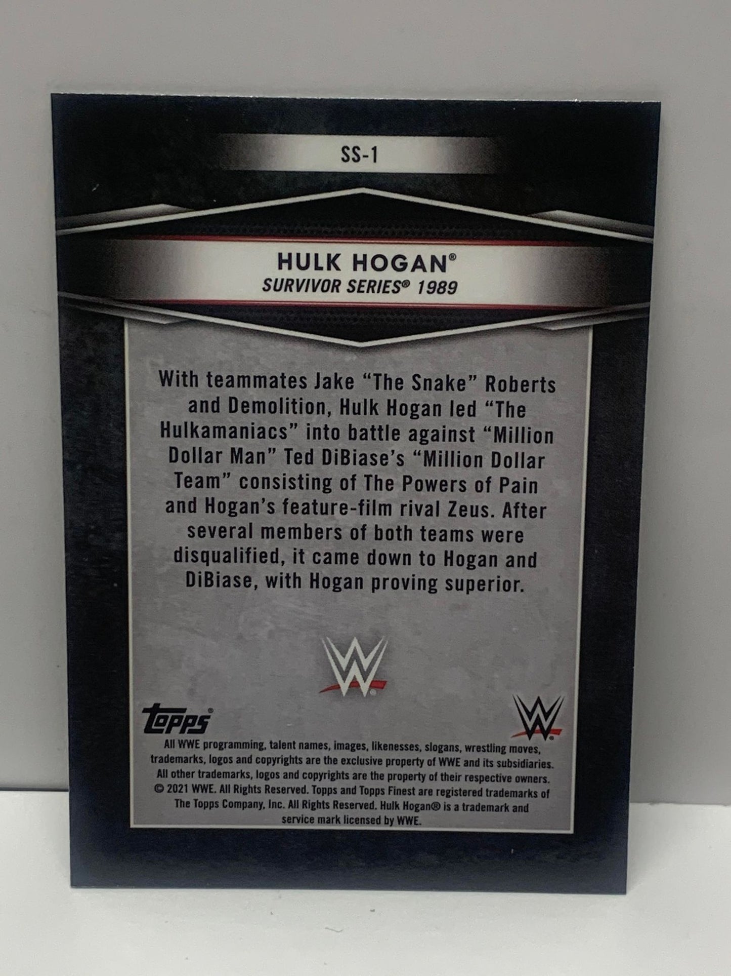 Hulk Hogan 2021 WWE Topps Finest Survivor Series #SS-1