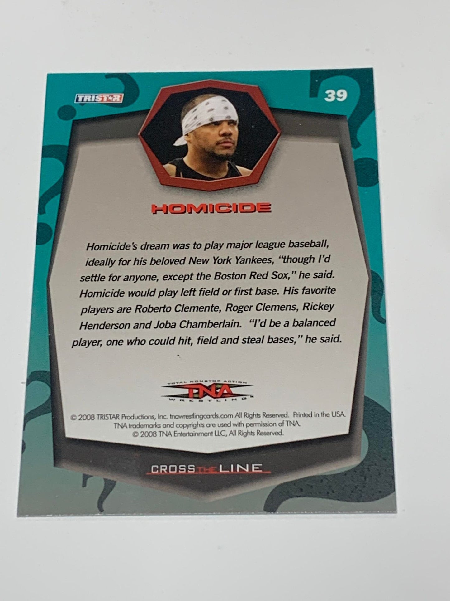 Homicide 2009 TriStar TNA Cross The Line SIGNED #39 COA