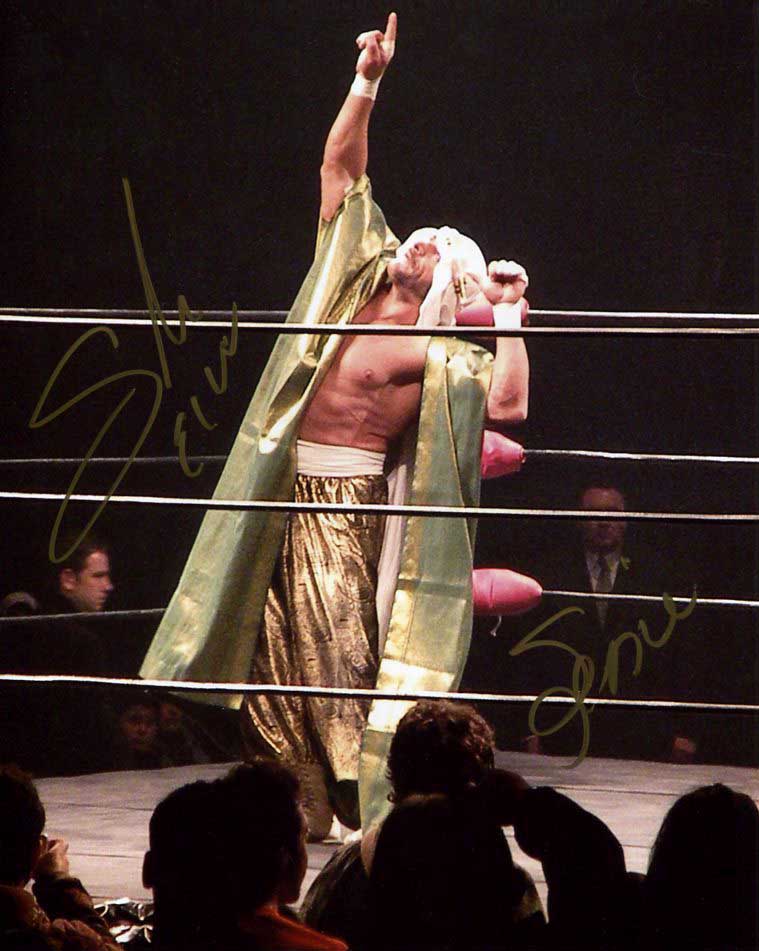 Sabu & Super Genie Dual Signed Pose 2 Signed Photo COA