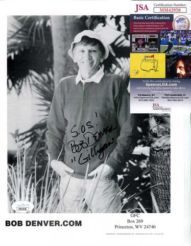 Bob Denver Inscribed "SOS" "Gilligan" Signed Photo JSA COA
