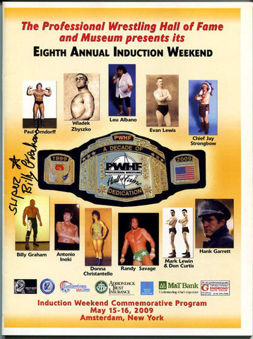 2019 Wrestling Hall Of Fame Museum Induction Program Signed by Superstar Billy Graham JSA