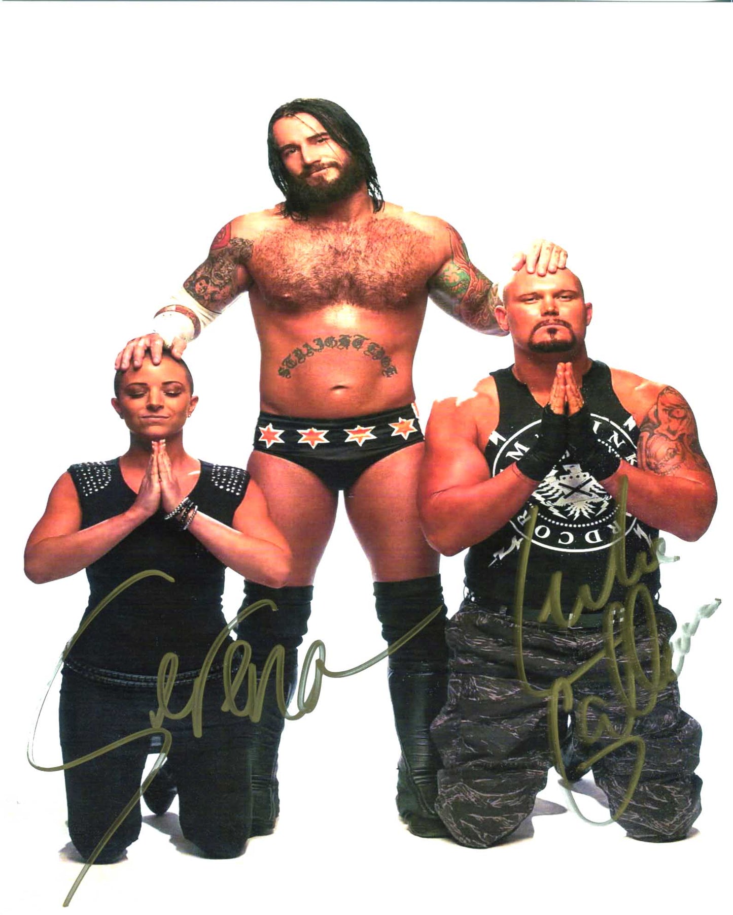 Serena & Luke Gallows The Straight Edge Society Dual Signed Photo COA