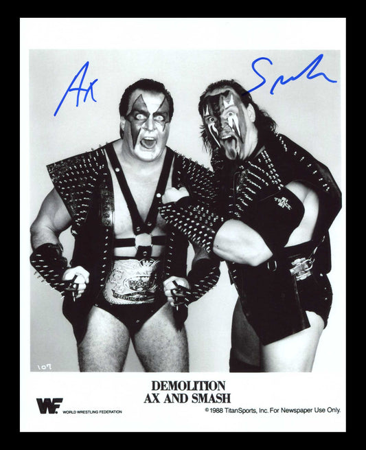 Demolition Ax & Smash Pose 8 Dual Signed Photo COA