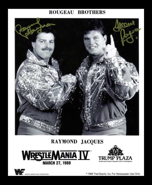 The Fabulous Rougeau Brothers (Jacques Raymond) Pose 1 Signed Photo COA