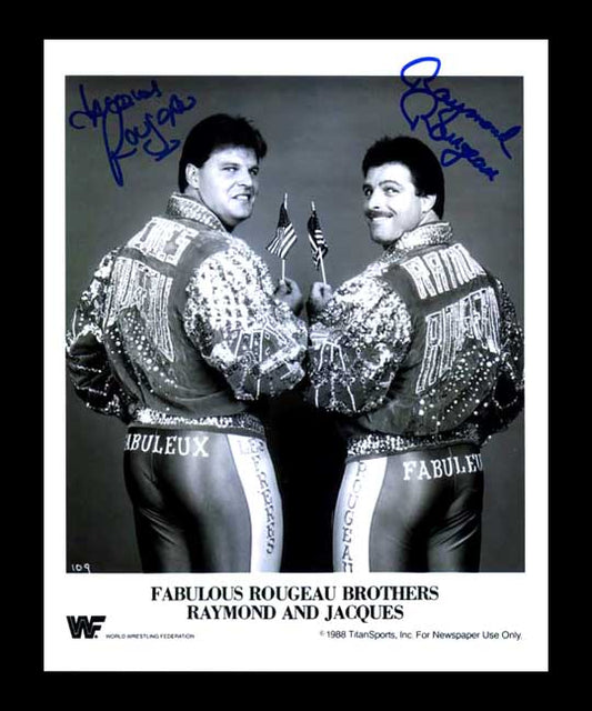 The Fabulous Rougeau Brothers (Jacques Raymond) Pose 3 Signed Photo COA