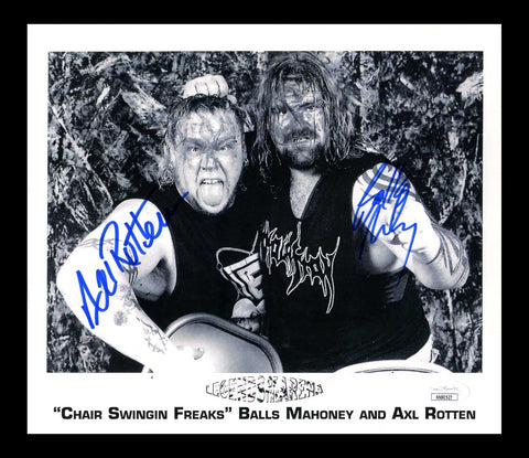 Balls Mahoney & Axl Rotten Dual Signed Photo JSA COA (EXTREMELY RARE)