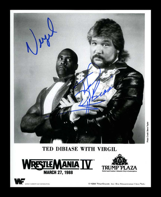 Ted Dibiase & Virgil Pose 1 Dual Signed Photo COA