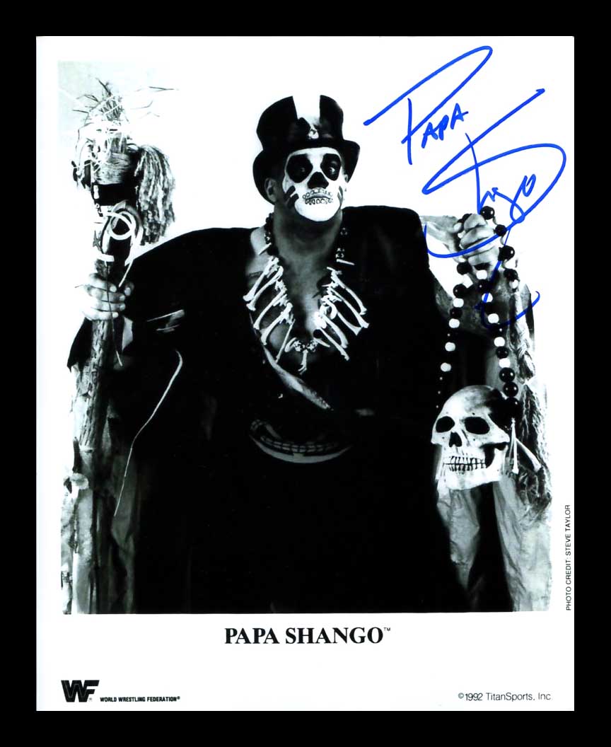 Papa Shango (The Godfather) Blue Ink Pose 4 Signed Photo COA