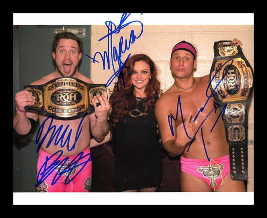 Matt Taven Mike & Maria Kanellis Pose 1 Triple Signed Photo COA