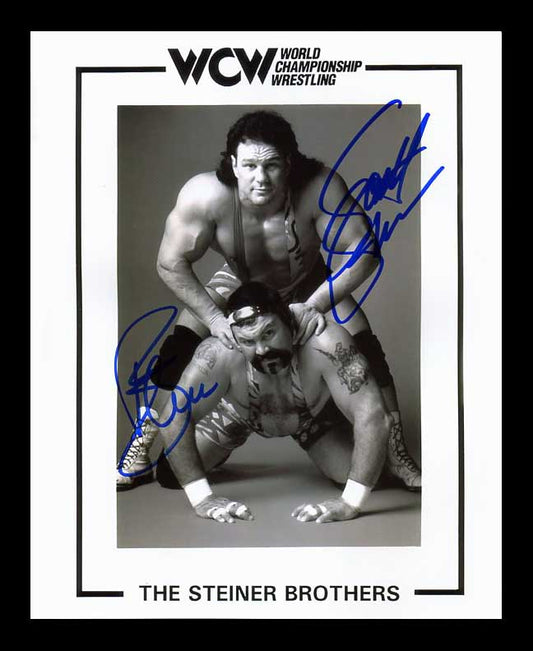The Steiner Brothers (Scott & Rick) Pose 1 Dual Signed Photo COA