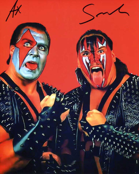 Demolition Ax & Smash Pose 3 Dual Signed Photo COA