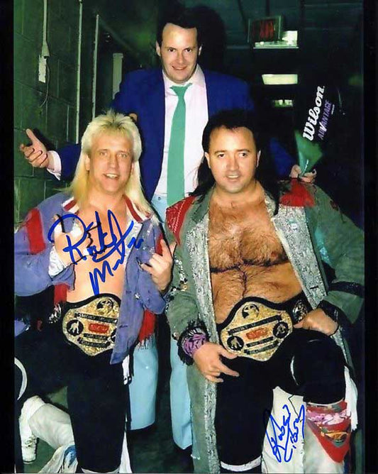 Rock N Roll Express Robert Gibson & Ricky Morton Pose 11 Signed Photo COA