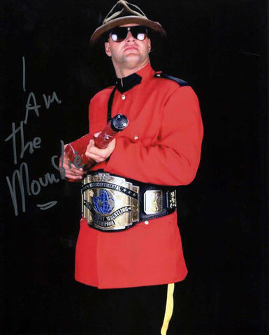 The Mountie (Jacques Rougeau) Silver or Red Ink Pose 2 Signed Photo COA