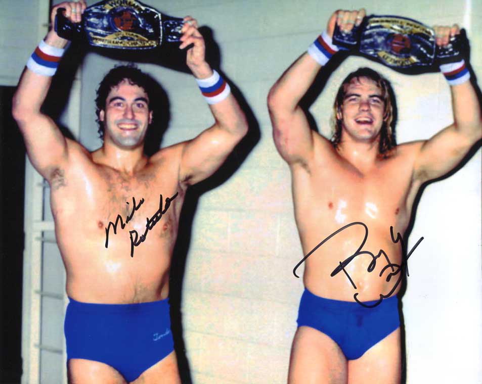 Barry Windham & Mike Rotunda US EXPRESS Pose 1 Dual Signed Photo COA