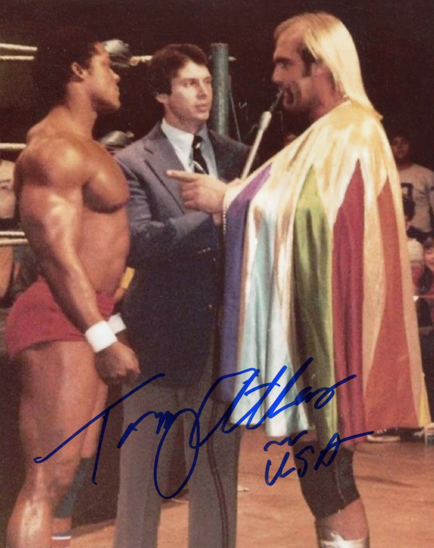 Tony Atlas Pose 5 Signed Photo (grainy)