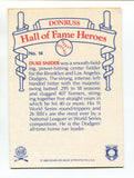 Duke Snider Signed 1983 Donruss HOF Heroes COA