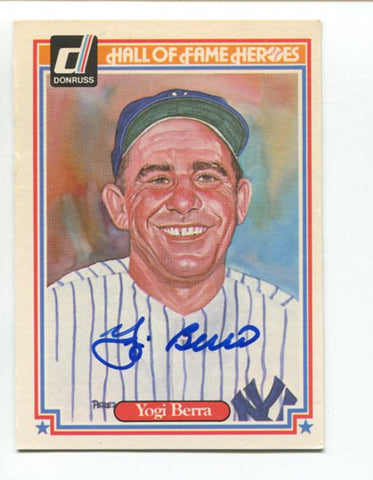 Yogi Berra Signed 1983 Donruss HOF Heroes COA