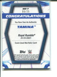 2021 Topps WWE Women's Division Royal Rumble Mat Relic Tamina #/25 Blue