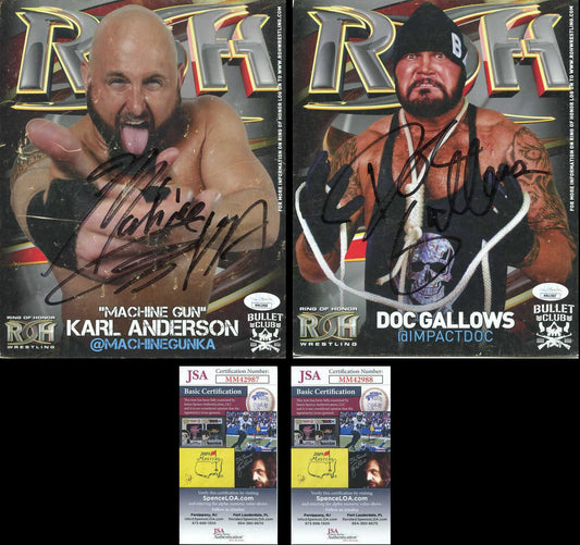 Luke Gallows & Karl Anderson Official ROH Promos Signed Photo JSA COA