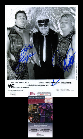 Greg Valentine & Brutus Beefcake Dual Signed Photo JSA COA