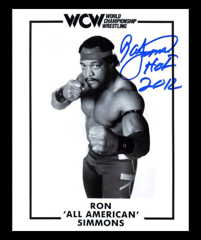 Ron Simmons Pose 4 (Inscribed HOF 2012) Signed Photo COA