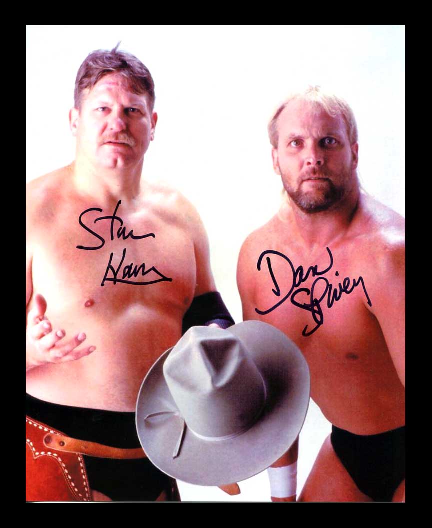 Stan Hansen & Danny Spivey Pose 1 Dual Signed Photo COA
