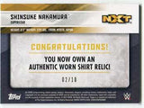 Shinsuke Nakamura 2017 Topps NXT Shirt Relic GOLD Serial #2/10